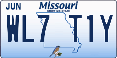MO license plate WL7T1Y