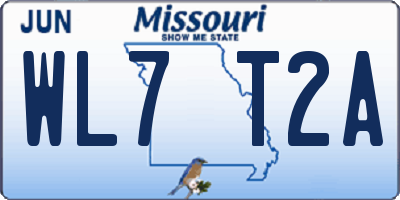 MO license plate WL7T2A