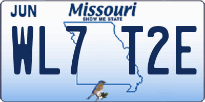 MO license plate WL7T2E