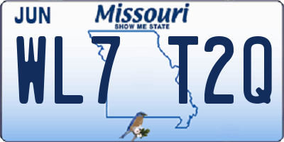 MO license plate WL7T2Q