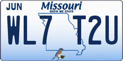 MO license plate WL7T2U