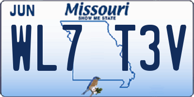 MO license plate WL7T3V