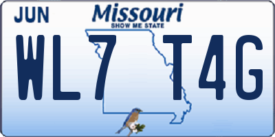MO license plate WL7T4G