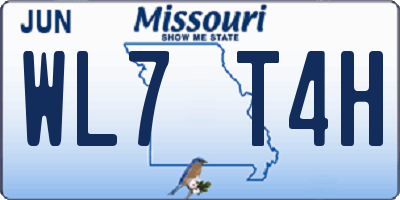 MO license plate WL7T4H