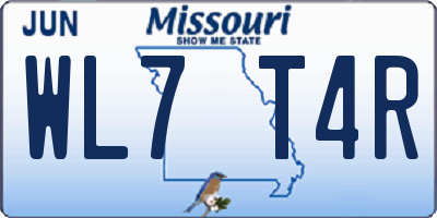 MO license plate WL7T4R
