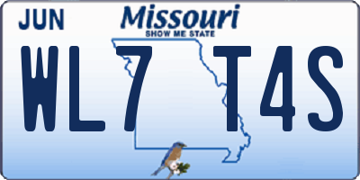 MO license plate WL7T4S