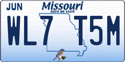 MO license plate WL7T5M