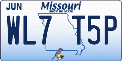 MO license plate WL7T5P