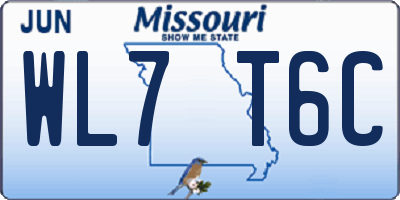 MO license plate WL7T6C