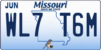 MO license plate WL7T6M
