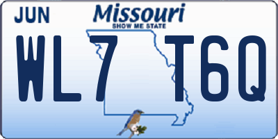 MO license plate WL7T6Q