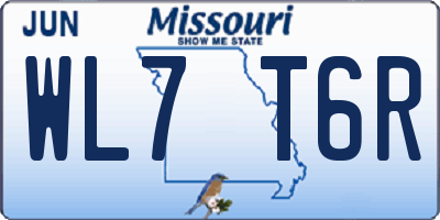 MO license plate WL7T6R