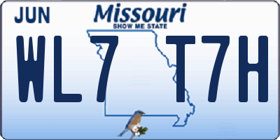 MO license plate WL7T7H