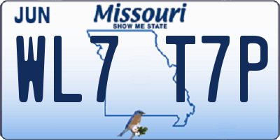 MO license plate WL7T7P