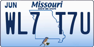 MO license plate WL7T7U