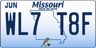 MO license plate WL7T8F