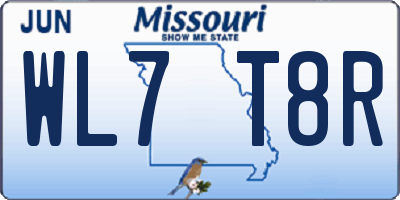 MO license plate WL7T8R