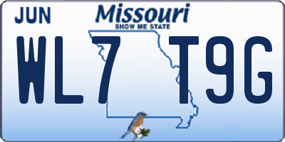 MO license plate WL7T9G