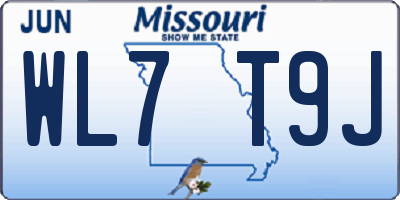 MO license plate WL7T9J