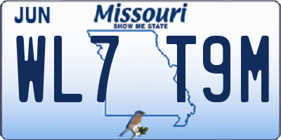 MO license plate WL7T9M