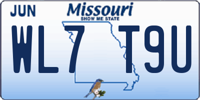 MO license plate WL7T9U