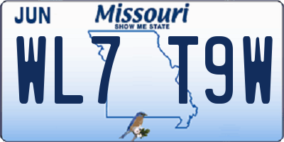 MO license plate WL7T9W