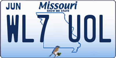MO license plate WL7U0L