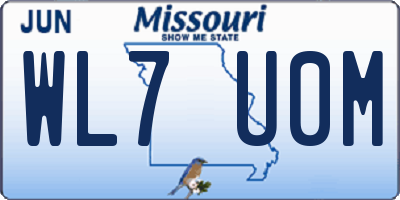 MO license plate WL7U0M