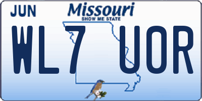 MO license plate WL7U0R