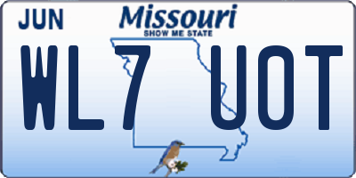 MO license plate WL7U0T