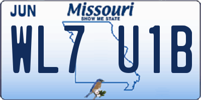 MO license plate WL7U1B