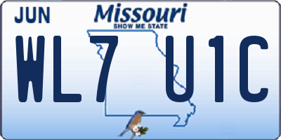 MO license plate WL7U1C