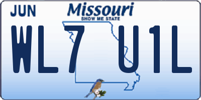 MO license plate WL7U1L