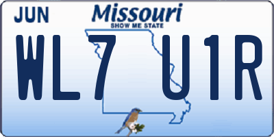 MO license plate WL7U1R