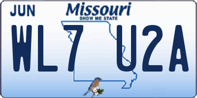 MO license plate WL7U2A