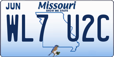 MO license plate WL7U2C