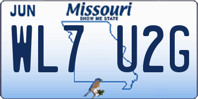 MO license plate WL7U2G