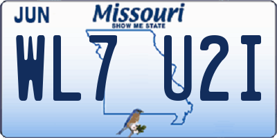 MO license plate WL7U2I