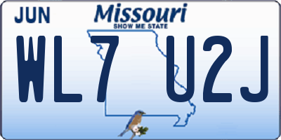 MO license plate WL7U2J