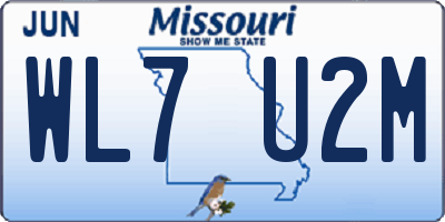 MO license plate WL7U2M