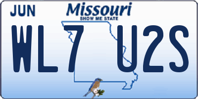 MO license plate WL7U2S