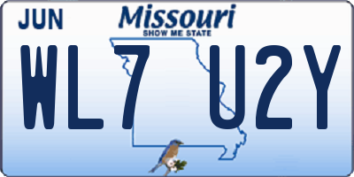 MO license plate WL7U2Y
