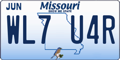 MO license plate WL7U4R