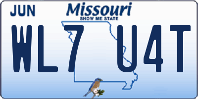 MO license plate WL7U4T