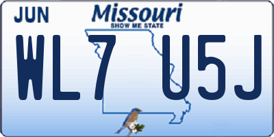 MO license plate WL7U5J
