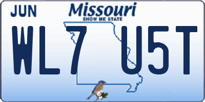 MO license plate WL7U5T