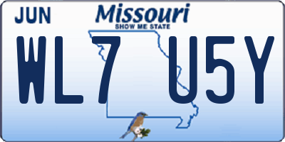 MO license plate WL7U5Y