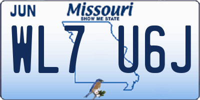MO license plate WL7U6J