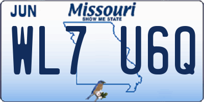 MO license plate WL7U6Q