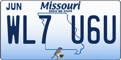 MO license plate WL7U6U